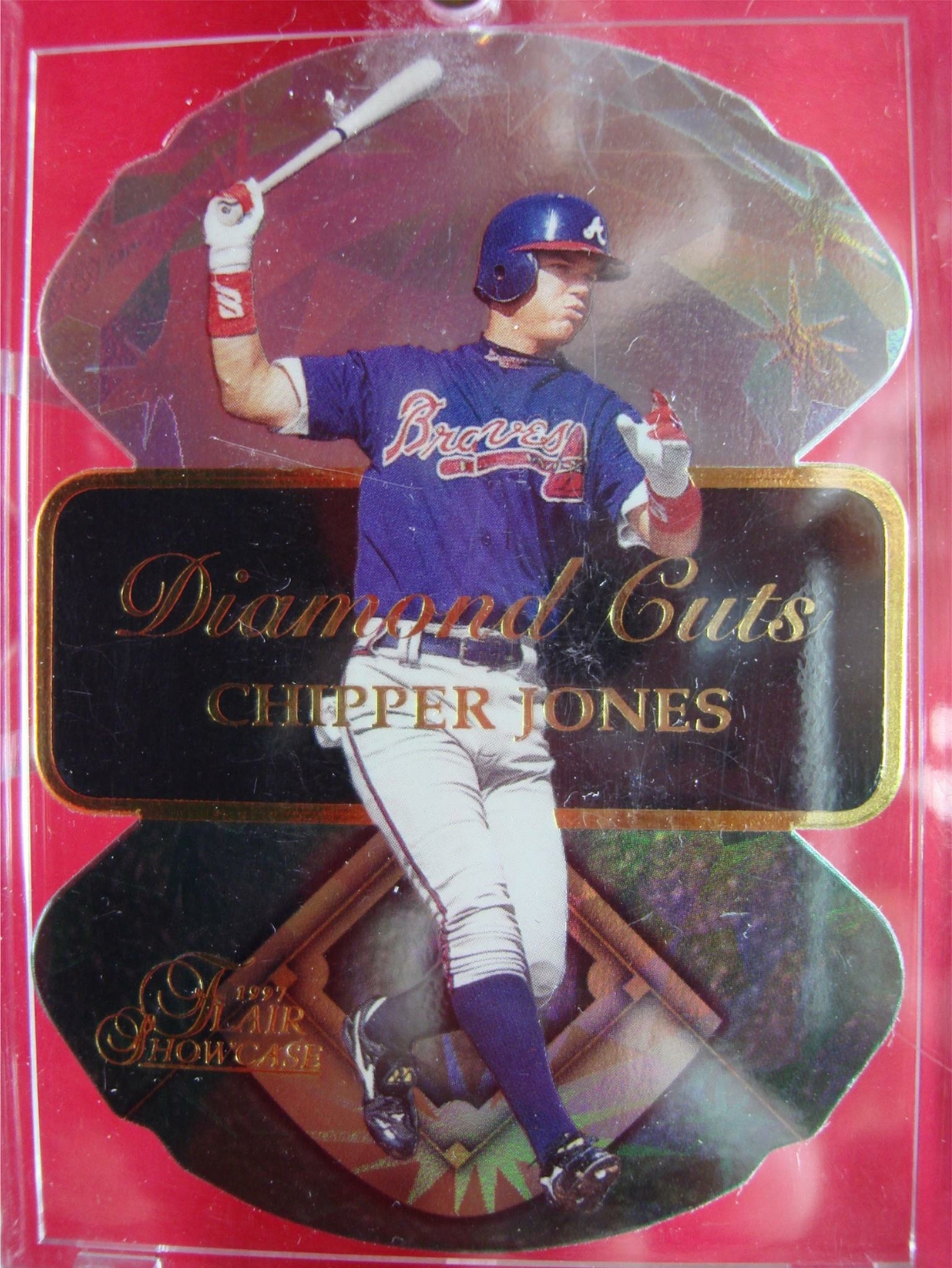 CHIPPER JONES 1997 FLAIR SHOWCASE DIAMOND CUTS DIE-CUT INSERT BASEBALL CARD L@@K