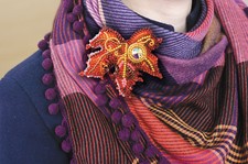 DIY Jewelry making kit "Drop of the sun", Seed beaded brooch, Bead Embroidery