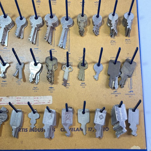 Vintage Curtis Industries Luggage Key Blank Wall Rack Display with Blank Keys - Picture 15 of 17