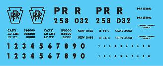 HO Scale - PRR 2 Bay Covered Hopper Plain Keystone Decal Set