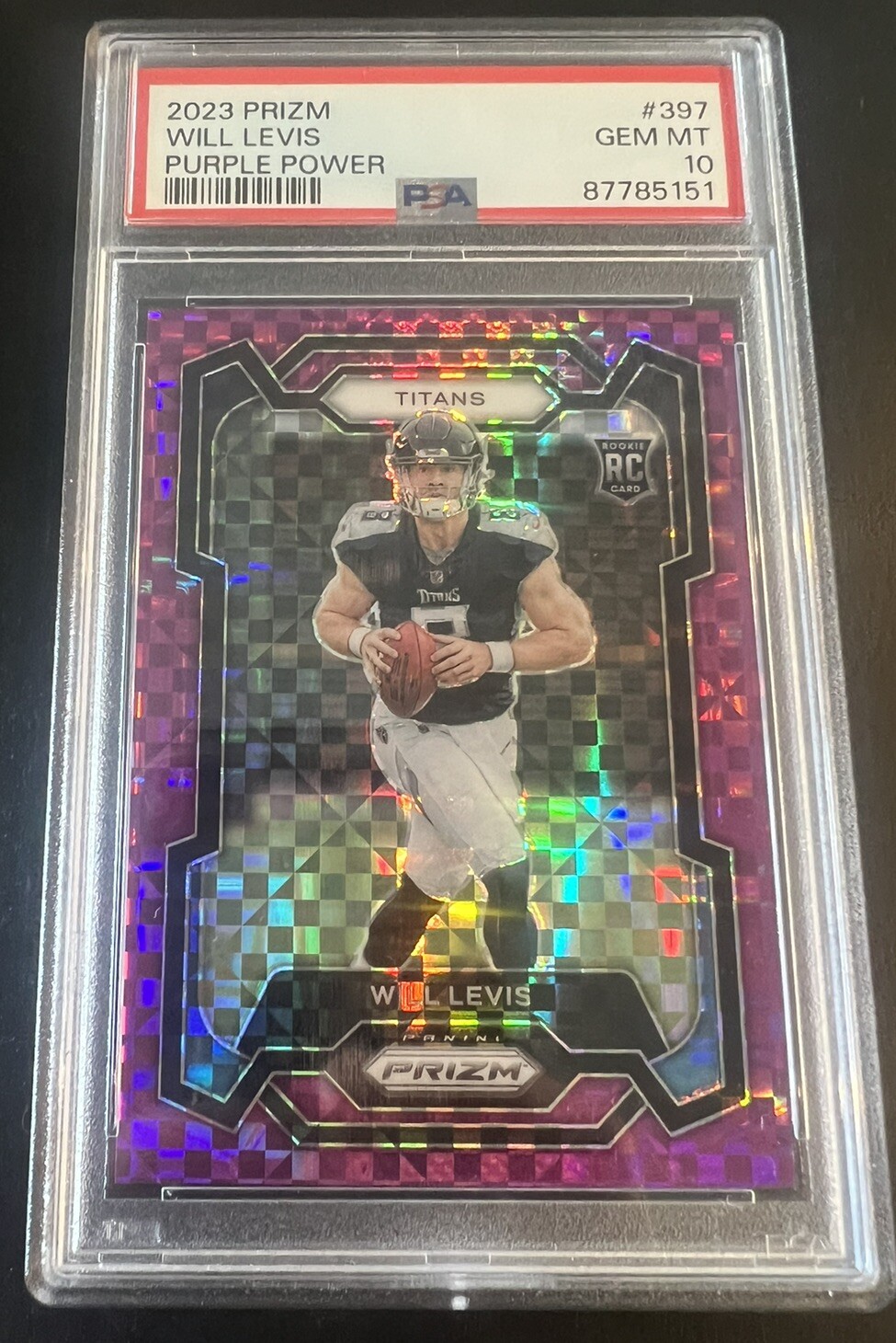 2023 Panini Prizm Will Levis Purple Power Rookie /49 PSA 10 Gem Mint #397 Titans