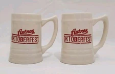 Vintage M Ware Houston Astros Oktoberfest MLB Baseball Stein Mugs-Set Of Two