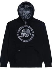 Metal Mulisha Men's Deposit Heavy Duty Zip Up Motocross Hoodie Skull and Helmet