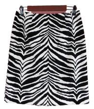 SK07710-TALBOTS Woman Stretch Cotton Thin Pencil Skirt Animal Black White Size 4