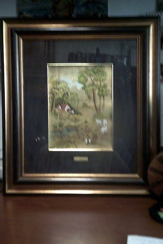 SAVERIO MELPIGNANO painting on metal plate on gold sheet 24kt cm.45x50 laws - Picture 2 of 10