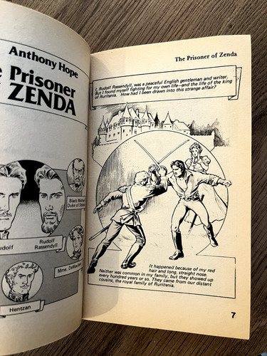 THE PRISONER OF ZENDA - 1984 B&W Pocket Classic Comic Style Vintage Paperback - Picture 4 of 6