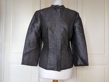 Episode Woman's 100% Silk Short Black Brown Jacket Smart Formal Size Uk10