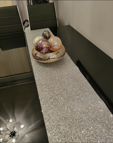 Sequin Silver Sparkly Glitter Windowsill Mat Cover Cils Sill Bedroom - Picture 5 of 9