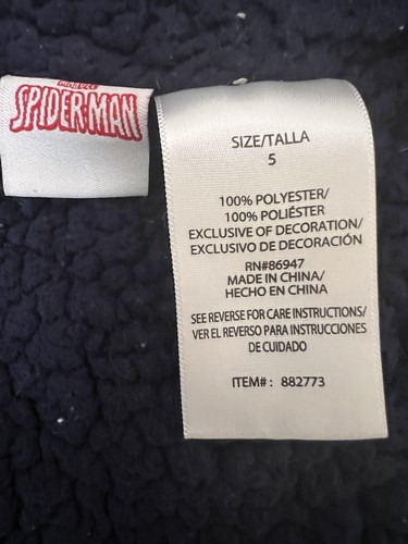 Spider-Man Marvel Hoodie Full Zip Spiderman Size 5 - Picture 4 of 9