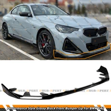 For 2022-2025 BMW G42 230i M240i Performance Style Gloss Black Front Bumper Lip