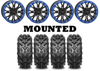 Kit 4 Swamp Lite 28x9-14/28x11-14 on SB-4 Beadlock Matte Black Blue Nar TER