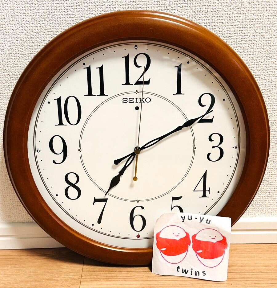 SEIKO KX388B Radio Controlled Wall Clock Brown Wooden Frame Quartz Analog