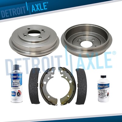 Rear Brake Drums Ceramic Shoes For 2001 2002 2003 2004 2005 Honda Civic