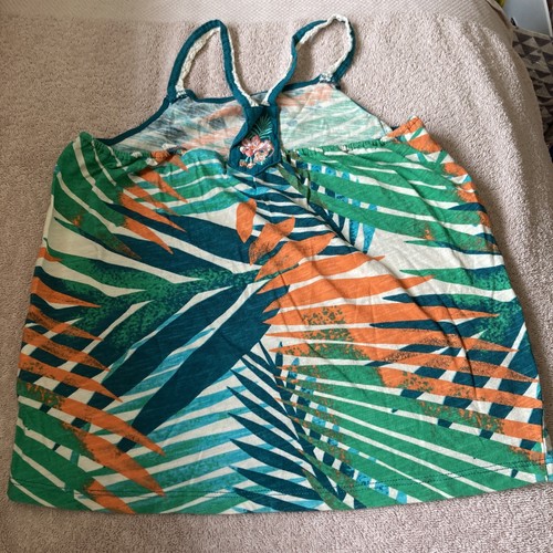 Roxy Girl Palm Spaghetti Strap Tank Blouse Girls Size S (8) - Picture 12 of 17