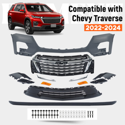 Front New Bumper Cover Grille Assembly Kit Suitable For 2022-2024 Chevy Traverse