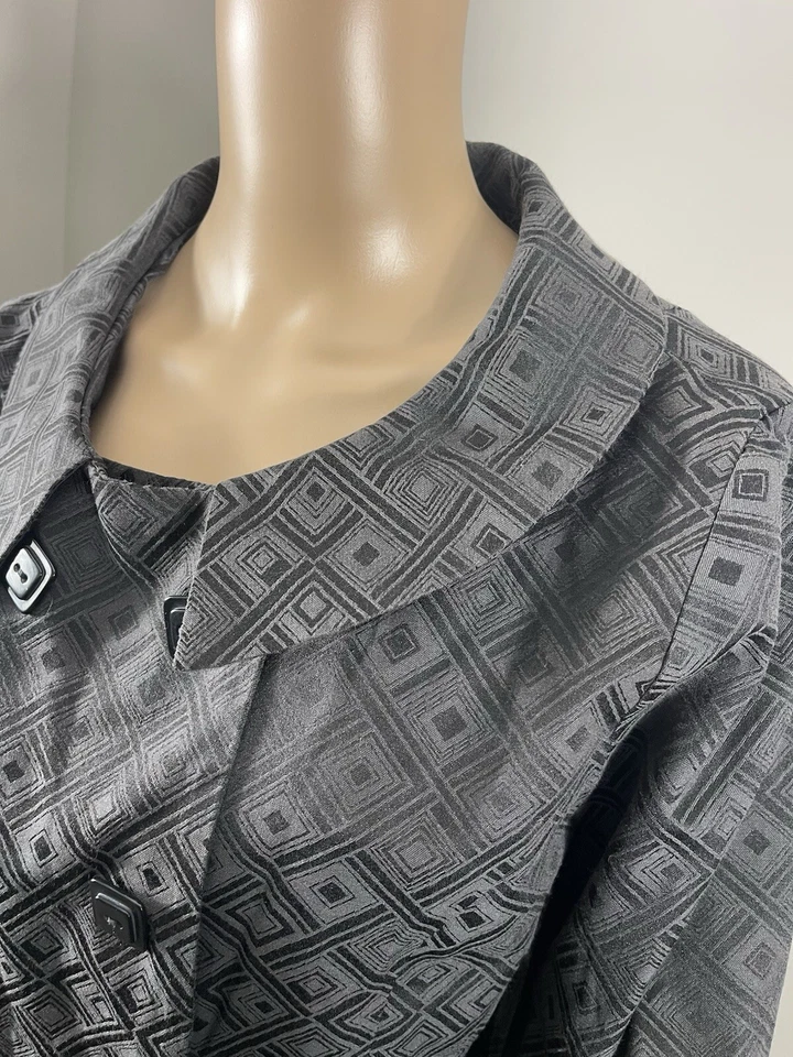 Chaqueta Blazer George By Mark Eisen Para Mujer Talla 18 Manga Larga Negro Hollín Foto 3 de 4