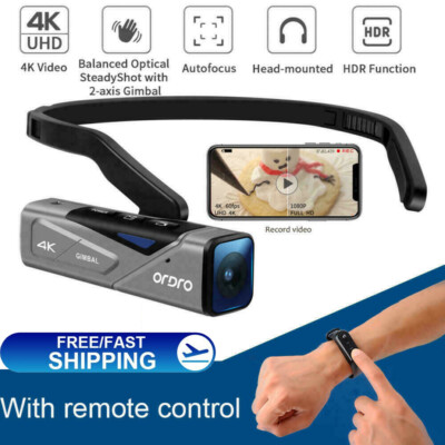 ORDRO EP7 4K Video Camera Hands Free Wearable FPV Vlog Camera 2-Axis Gimbal N8U7