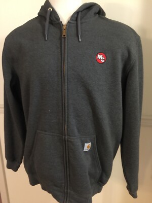 Carhartt Sweatshirt K122 026 Gray Full Zip Hoodie Pullover Men - Bleach SPOTS XL