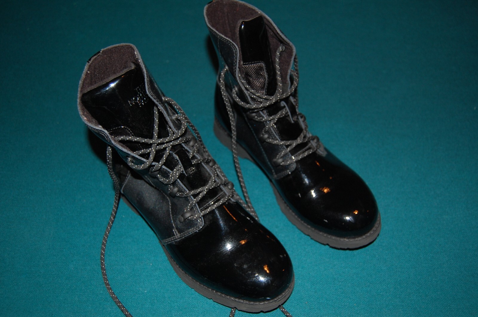Black Patent Leather Boots 