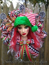 Couronne tête de mannequin menthe poivrée, couronne elfe, couronne de Noël, Santa Diva, hiver 