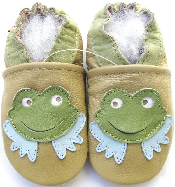 tan leather baby shoes