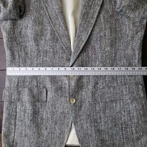 Vtg 40R Chaps Ralph Lauren Gray Tweed Blazer Sport Coat Herringbone - Picture 12 of 16