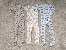 3 Old Navy Pajama Lot Boy 5T Two Sleepers Zip Footed Long Sleeve + 2 Pc Set