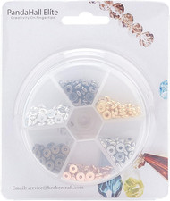 6mm Rondelle Spacer Beads - 6 Color Metal Clay Disc 300pcs Flat Round Brass H...