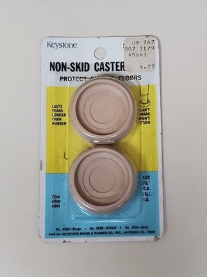 Vtg 4 Keystone Non-Skid Caster Cups  Wood & Metal Furniture Legs Dura-line USA