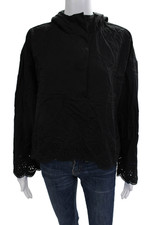 Sweaty Betty Womens Pullover Hoodie Black High Neck Long Sleeve Size 8