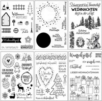 Weihnachten Silikonstempel Set Deutsch 6 BläTter Clear Stamp FüR Karten Basteln