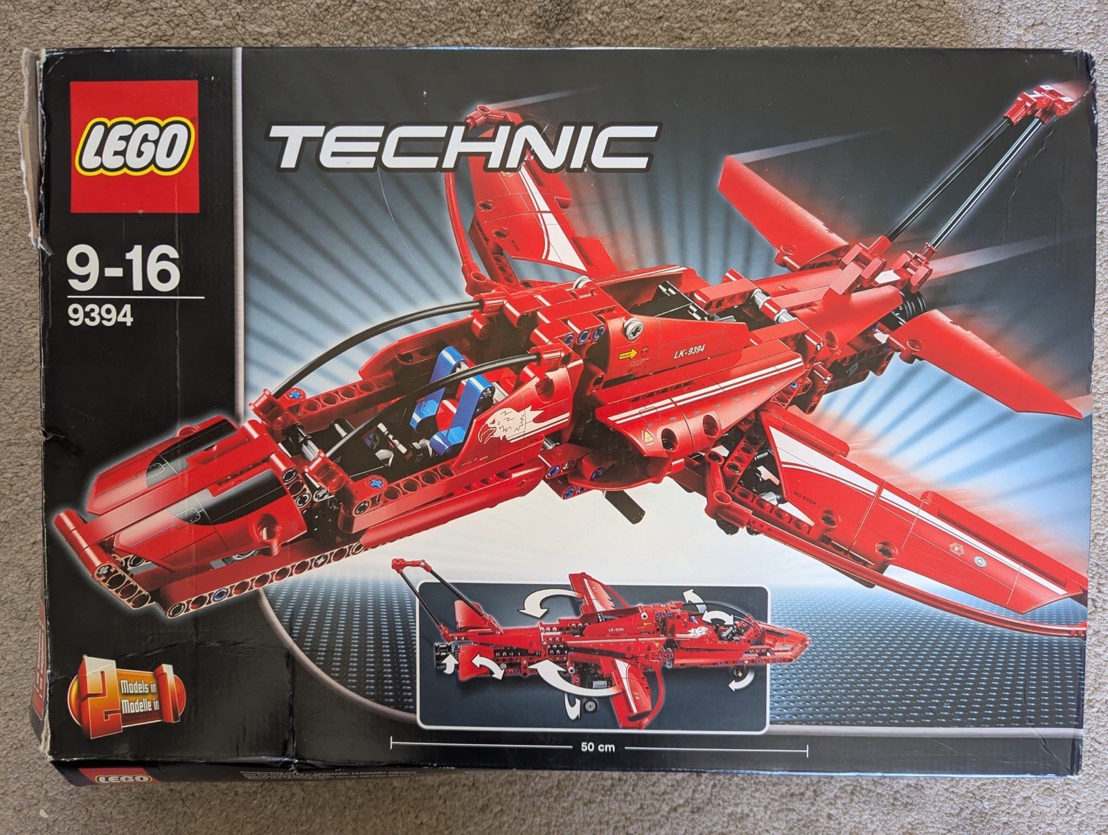 Boxed LEGO Technic 9394 Complete Jet Plane Building Kit With All 3 Instructions