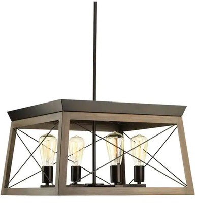 Progress Lighting Briarwood 4-Light Antique Bronze Farmhouse Chandelier