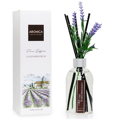 Aronica Flower Diffuser Lavender Field 200ml/6.76 Fl oz Made in Korea