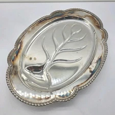 Vintage Wallace M601 Silver Plate Meat Carving Tray 16" x 11.5" – 1350g - Patina