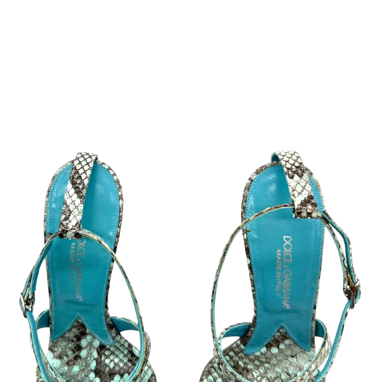 Dolce & Gabbana Blue Python Platform Sandal Heels - image 6