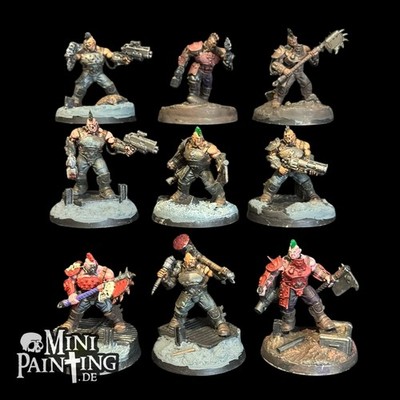 Necromunda GOLIATH GANG 9X Warhammer 40k teilweise bemalt Citadel
