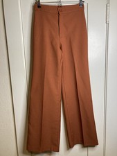 Vtg 1970  s Levi  s Poly High Waisted Bell Bottom Pants Rust Made In USA 27x31