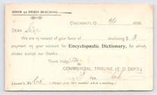 1898 Commercial Tribune Encyclopaedic Dictionary Postal Card Cincinnati OH Books