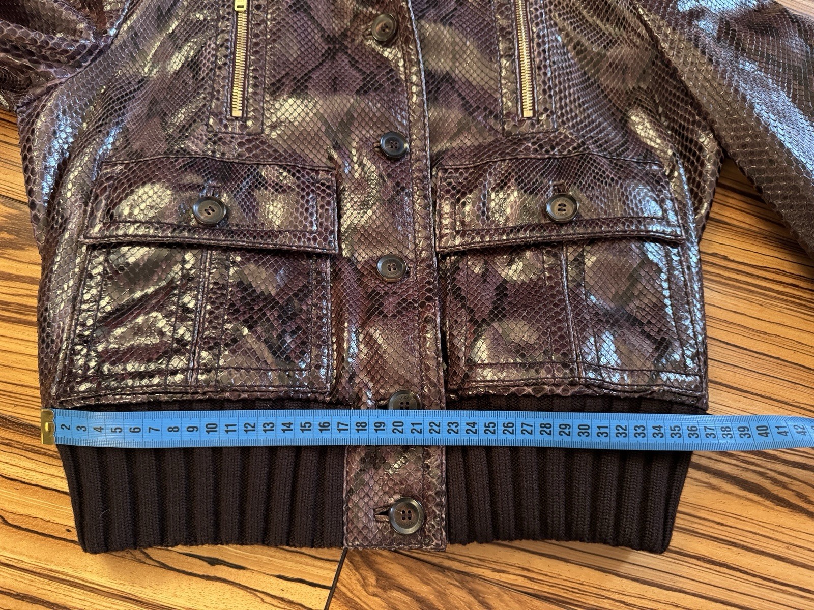 GUCCI Premium Python Leather Bomber Jacket Coat D… - image 18