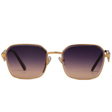 Prad 25012 Sunglasses Gold Frame Gray Brown Lenses 54-16-142mm UV