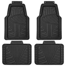 Juego de 4 alfombrillas de goma de alta resistencia para coche alfombrillas universales antideslizantes corte para adaptarse a la moldura