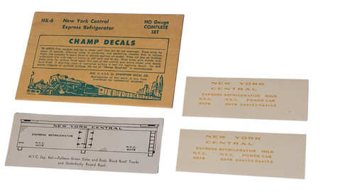 Champ Decals HX-6 New York Central Express Refrigerator Car - HO Gauge Set