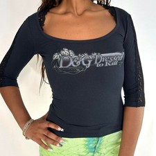 vintage D&G black top, 'D&G Dressed to Kill'