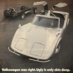 1974 Bradley GT Kit Car PRINT AD Volkswagen VW Skin Deep Man Cave Decor Vtg 70s