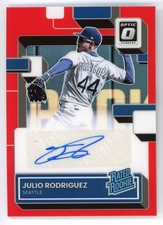 2022 DONRUSS OPTIC JULIO RODRIGUEZ AUTO /75 RC RED RATED ROOKIE #RRS-JR1 MARINER