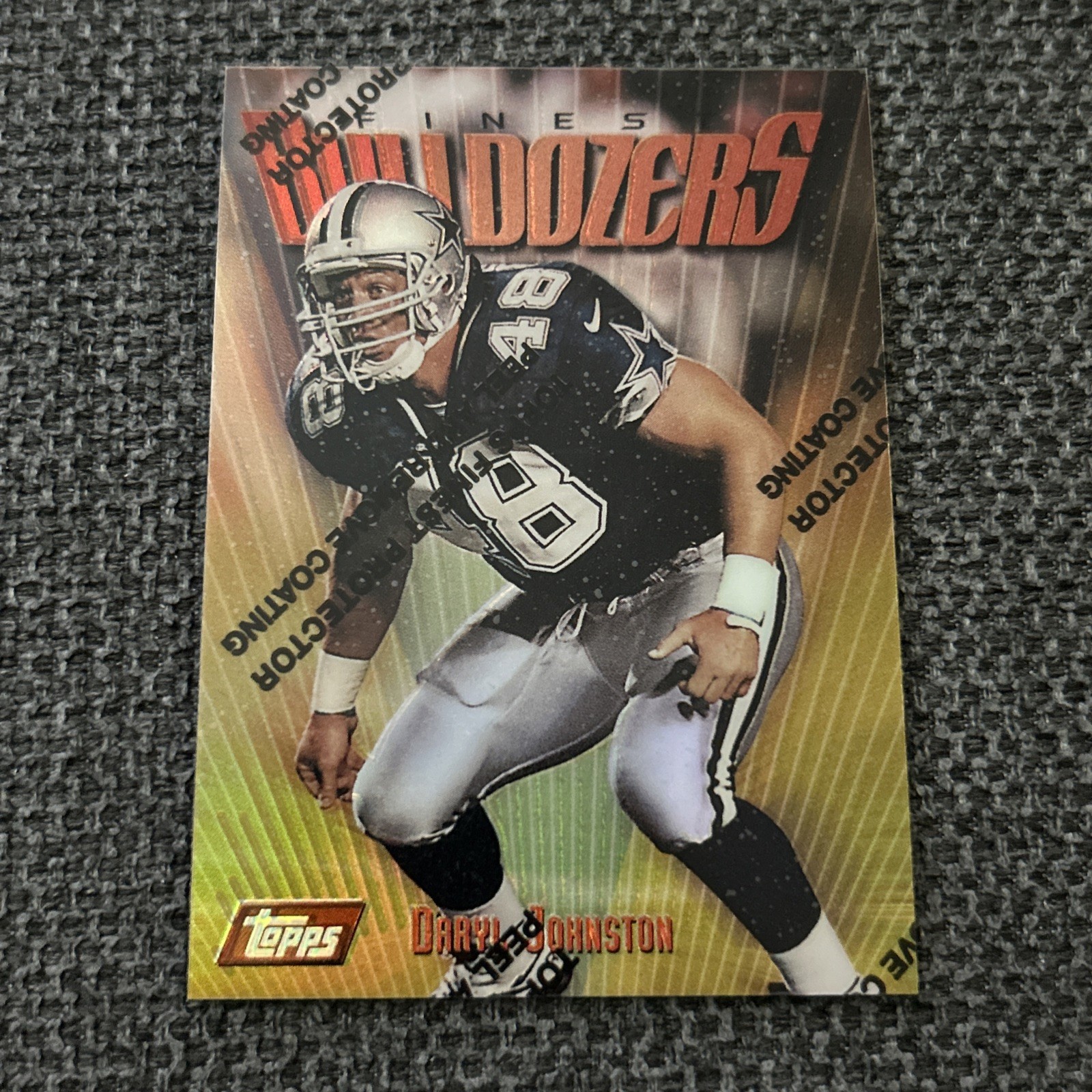 1997 Topps Finest Bulldozers Refractor Daryl Johnston #7 Dallas Cowboys 
