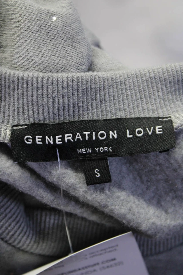 Generation Love Womens Long Sleeve Crew Neck Studded Sweater Gray Size Small - Image 4 of 4