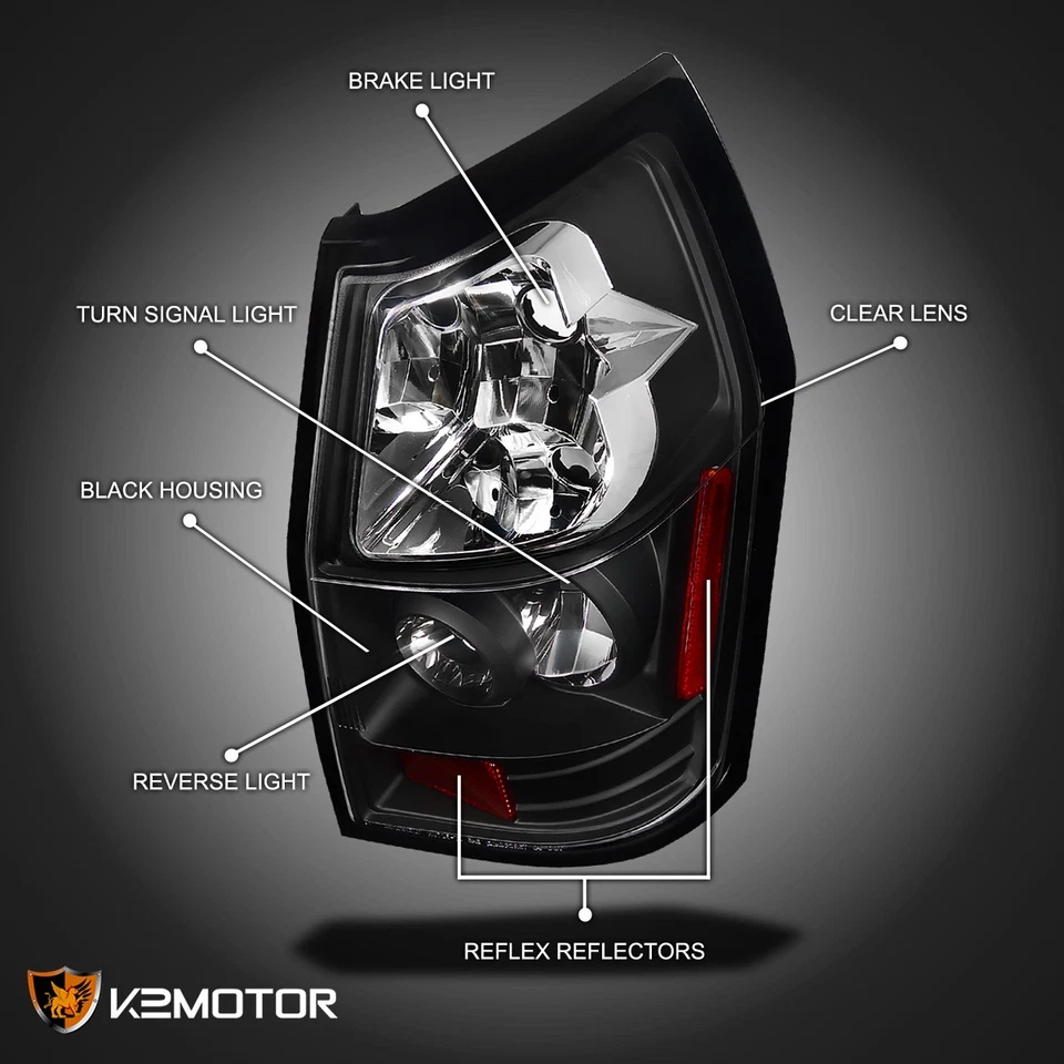 Black Fits 2005-2008 Dodge Magnum Tail Lights Brake Lamps Pair Left+Right 05-08 Foto 3 de 4