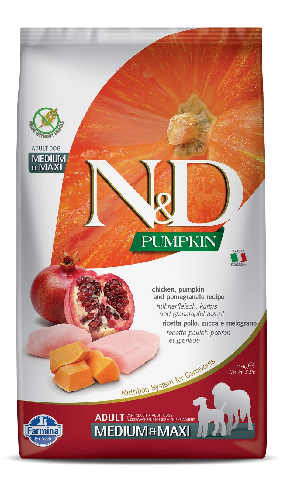 Farmina Natural & Delicious Grain-Free Chicken, Pumpkin and Pomegranate Dry M...